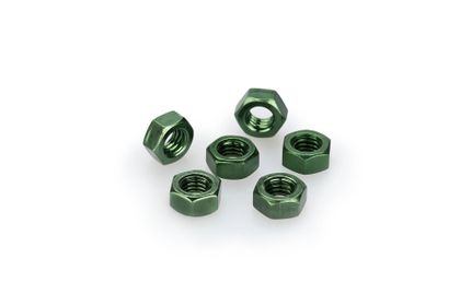 Puig In grün eloxiertem Aluminium Blister 6 M6-Mutter Verkleidungsschraubensatz Universell