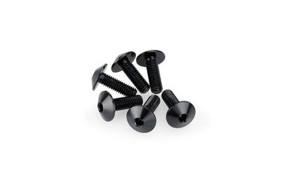 Puig In geanodiseerd aluminium Zwarte Bubbles 6 Bouten M5x15 Kop diameter 11,8mm Kofferboutset Universeel