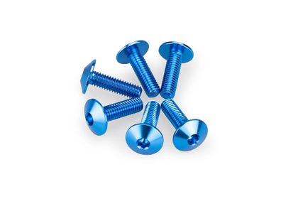 Puig In geanodiseerd aluminium blauwe bubbels 6 schroeven M6x20 kop diameter 13,9mm Kofferboutset Universeel