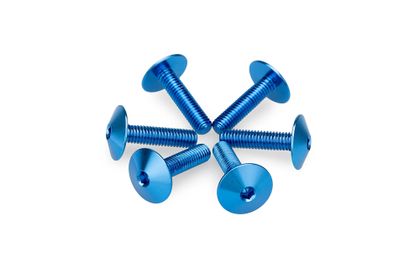 Puig In geanodiseerd aluminium blauwe bubbels 6 schroeven M5x15 kop diameter 13,9mm Kofferboutset Universeel