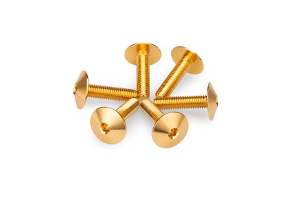 Puig In geanodiseerd aluminium Gouden Bubbles 6 schroeven M5x15 kop diameter 13,9mm Kofferboutset Universeel