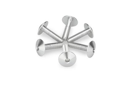 Puig In geanodiseerd aluminium Zilver 6 schroeven M5x15 kop diameter 13,9mm Kofferboutset Universeel