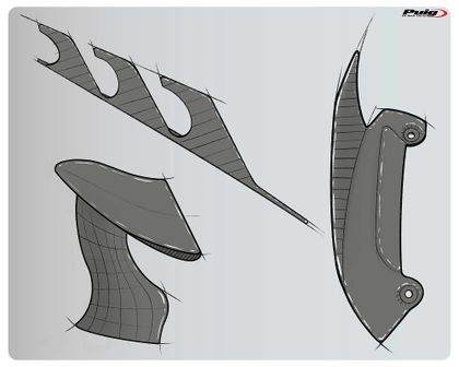 Puig Carbon Appearance Rear Shell Lateral fins