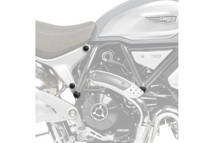 Puig Bouchon châssis Zwart Frame-inzetstuk Ref: PUI01281A / 3522N DUCATI 1100 SCRAMBLER 1100 - 2018 - 2020