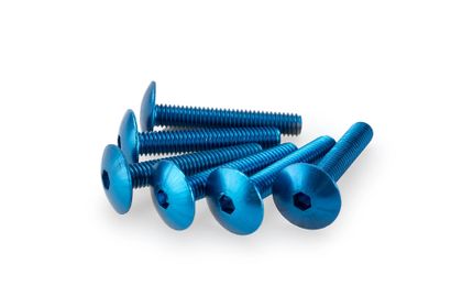 Puig In Blau Geanodiseerd Aluminium Blister 6 verzonken schroeven M6x30mm Kofferboutset Universeel