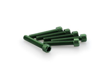 Puig In Geanodiseerd Aluminium Groene Blister 6 allen schroeven M6x35mm Kofferboutset Universeel
