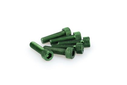 Puig In Geanodiseerd Aluminium Groene Blister 6 allen schroeven M8x30mm Kofferboutset Universeel