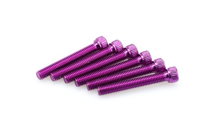 Puig In Geanodiseerd Paars Blister 6 allen schroeven M8x55mm Kofferboutset Universeel