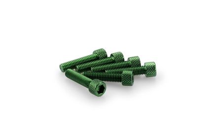 Puig In Geanodiseerd Aluminium Groene Blister 6 allen schroeven M6x25mm Kofferboutset Universeel