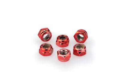 Puig In geanodiseerd rood aluminium blister 6 moer M5 Kofferboutset Universeel