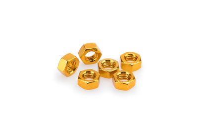 Puig In Geanodiseerd Aluminium Geel BLISTER 6 moeren M8 Kofferboutset Universeel