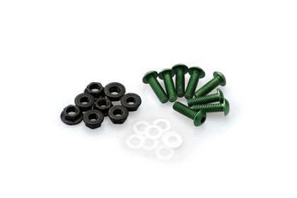 Puig In Geanodiseerd Aluminium Groene Bellen BLISTER 6 SCHROEVEN M5 MOEREN Kofferboutset Universeel