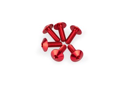 Puig En Aluminium Anodisé Bulles Rouge 6 Vis M5x15 Tête diamètre 11,8mm Universel Kit til montering af fairing