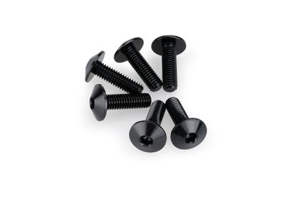 Puig In geanodiseerd aluminium Zwarte Bubbles 6 Bouten M6x20 Hoofd diameter 13,9mm Kofferboutset Universeel