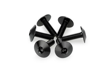Puig In geanodiseerd aluminium Zwarte Bubbles 6 schroeven M6x20 kop diameter 16,8mm Kofferboutset Universeel