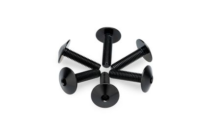 Puig In geanodiseerd aluminium Zwarte Bubbles 6 Bouten M5x15 Kop diameter 13,9mm Kofferboutset Universeel