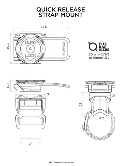 Quad Lock Quick Release Strap Mount Smartphonehouder Universeel