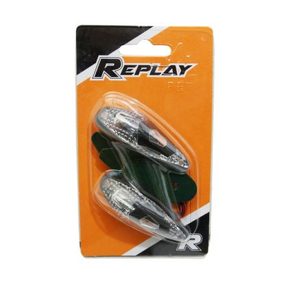 Clignotant Replay DECO GOUTTE EAU WING TRANSPARENT - AMPOULE ORANGE L 62mm - H 23mm 18mm PAIRE Universel