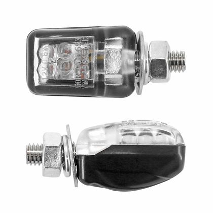 Clignotant Replay UNIVERSEL MICRO 6 LEDS TRANSPARENT - L 27mm - H 17mm 18mm HOMOLOGUE CE PAIRE Universel Ref : REPL00039A / 11350 