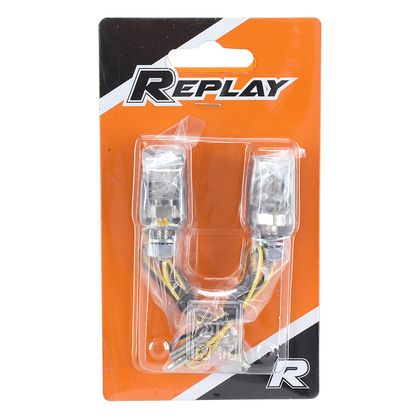 Clignotant Replay UNIVERSEL MICRO 6 LEDS TRANSPARENT - L 27mm - H 17mm 18mm HOMOLOGUE CE PAIRE Universel