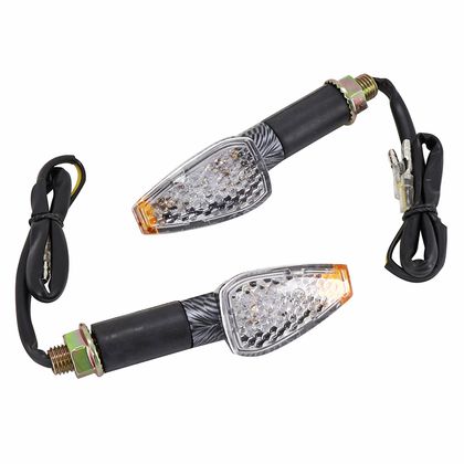 Replay UNIVERSAL MINI PYRAMID 8 LEDS TRANSPARENT ABS BASE - CARBON INDICATOR L 68mm - H 27mm 30mm CE CERTIFIED PAIR Universal Direction indicator