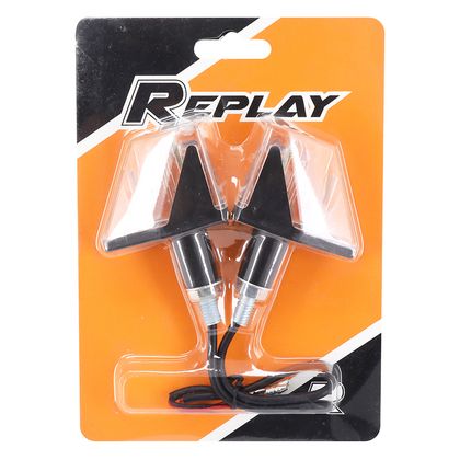 Replay UNIVERSEL WING 3 LEDS BASIS ABS TRANSPARENT MAT L 62mm - H 20mm 52mm PAAR Blinker Universell