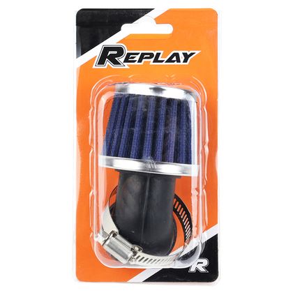 Replay KN SMALL FC CHROME HOEKBEVESTIGING 90 DIAM 35 - 28 BLAUWE ROOSTER Luchtfilter Universeel