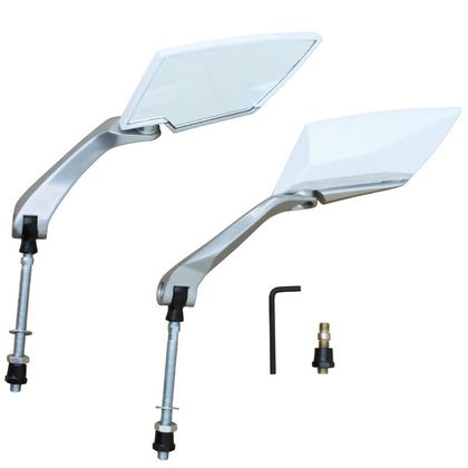 Rétroviseur Replay SCOOT X - RUN2 BLANC PAIRE TIGE DIAM 8mm L90mm Universel