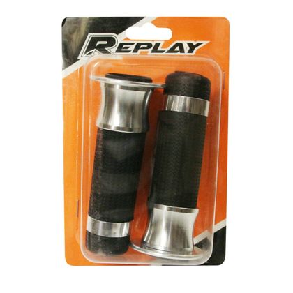 Replay MOTO ON ROAD R382 SILVER CLOSED END 115mm CROSS - MX PAIR Universal Handlebar grips