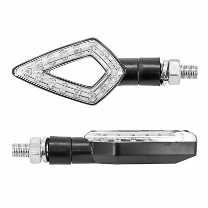 Clignotant Replay UNIVERSEL ARROW 14 LEDS BASE ABS TRANSPARENT - L 78mm - H 36mm 18mm HOMOLOGUE CE PAIRE Universel Ref : REPL00211A / 36619 