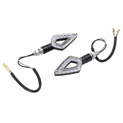 Clignotant Replay UNIVERSEL ARROW 14 LEDS BASE ABS TRANSPARENT - L 78mm - H 36mm 18mm HOMOLOGUE CE PAIRE Universel