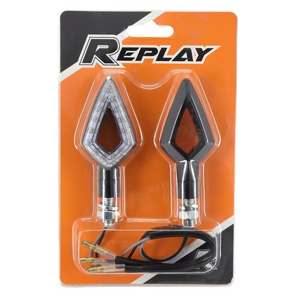 Clignotant Replay UNIVERSEL ARROW 14 LEDS BASE ABS TRANSPARENT - L 78mm - H 36mm 18mm HOMOLOGUE CE PAIRE Universel