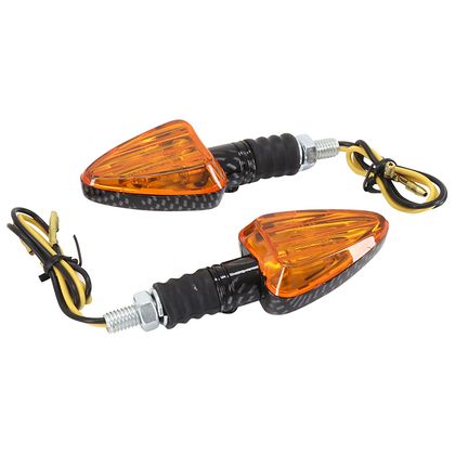 Replay UNIVERSAL TRIANGLE WITH BA9S ORANGE BULB - SHINY CARBON SHORT BASE L 78mm - H 37mm 27mm CE APPROVED PAIR Universal Direction indicator