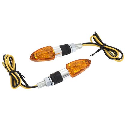 Clignotant Replay UNIVERSEL MICRO FLECHE A AMPOULE BAU9S ORANGE - CHROME L 54mm - H 20mm 21mm HOMOLOGUE CE PAIRE Universel