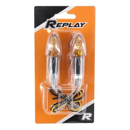 Replay UNIVERSAL MICRO ARROW BULB BAU9S BASE ORANGE - CARBON L 55mm - H 20mm 23mm CE APPROVED PAIR Universal Direction indicator