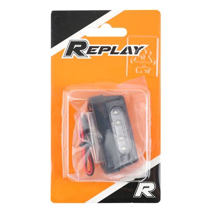 Eclairage de plaque Replay IMMATRICULATION RECTANGLE 4 LEDS PLASTIQUE HOMOLOGUE CE Universel