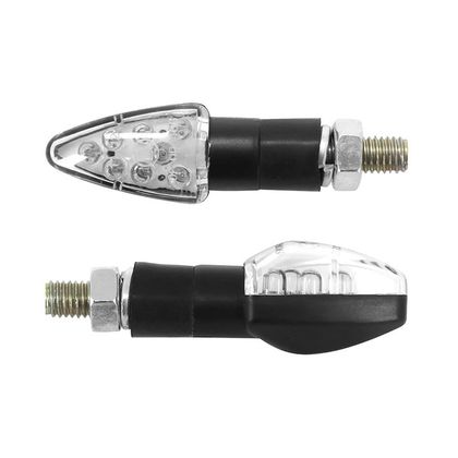 Clignotant Replay UNIVERSEL MICRO FLECHE 8 LEDS TRANSPARENT - L 55mm - H 20mm 23mm HOMOLOGUE CE PAIRE Universel Ref : REPL00292A / 13641 
