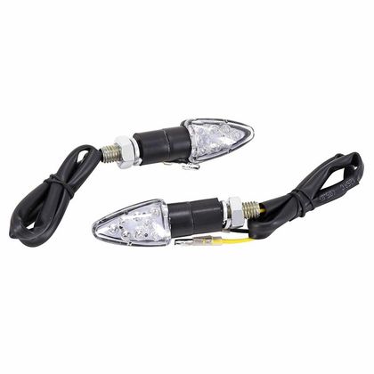 Clignotant Replay UNIVERSEL MICRO FLECHE 8 LEDS TRANSPARENT - L 55mm - H 20mm 23mm HOMOLOGUE CE PAIRE Universel