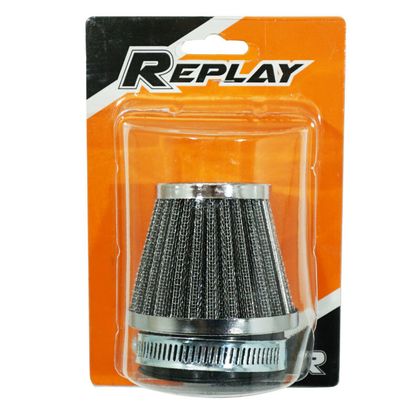 Replay KN GITTER EDELSTAHL CHROM RECHTE BEFESTIGUNG Ø 50 mm Luftfilter Universell