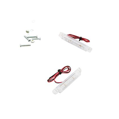 Replay UNIVERSAL TRANSPARENT 8 LED STRIP L 60mm - H 8mm CE APPROVED PAIR Universal Direction indicator Ref : REPL00357A / 18411 