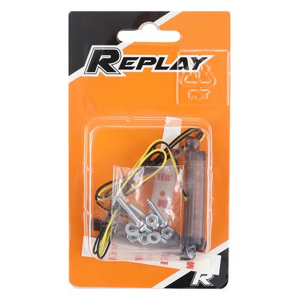 Clignotant Replay UNIVERSEL BARETTE 8 LEDS BASE ABS FUME - L 59mm - H 9mm 10mm HOMOLOGUE CE PAIRE Universel