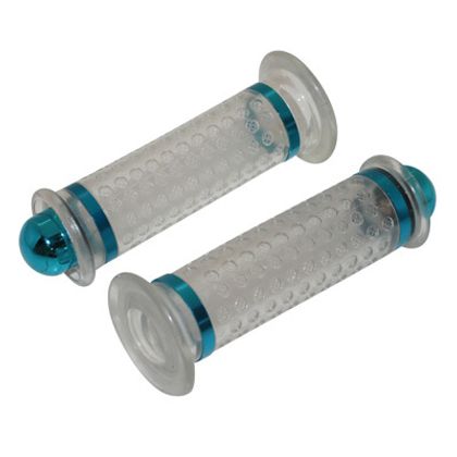 Replay SCOOTER - 50 WITH TRANSPARENT DOME BOX - BLUE CLOSED END PAIR Universal Handlebar grips