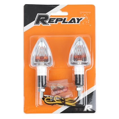 Clignotant Replay UNIVERSEL MINI TRIANGLE A AMPOULE BA9S TRANSPARENT - BLANC L 83mm - H 37mm 28mm PAIRE Universel