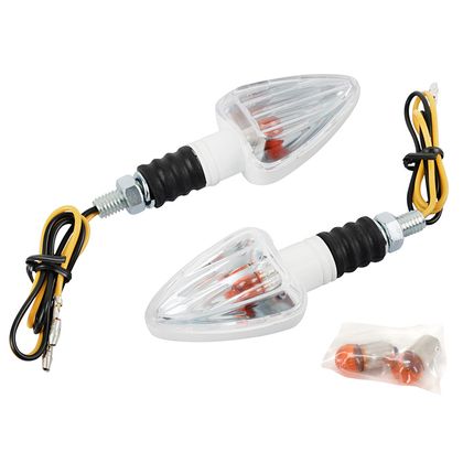 Clignotant Replay UNIVERSEL MINI TRIANGLE A AMPOULE BA9S TRANSPARENT - BLANC L 83mm - H 37mm 28mm PAIRE Universel