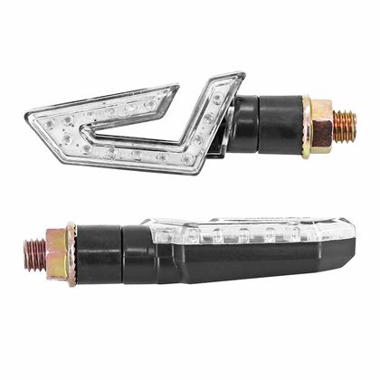 Replay UNIVERSEL VIPER 15 LEDS BASIS ABS TRANSPARENT - L 76mm - H 30mm 18mm CE-ZULASSUNG PAAR Blinker Universell Ref : REPL00423A / 33849 