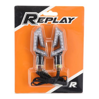 Replay UNIVERSEL VIPER 15 LEDS BASIS ABS TRANSPARENT - L 76mm - H 30mm 18mm CE-ZULASSUNG PAAR Blinker Universell