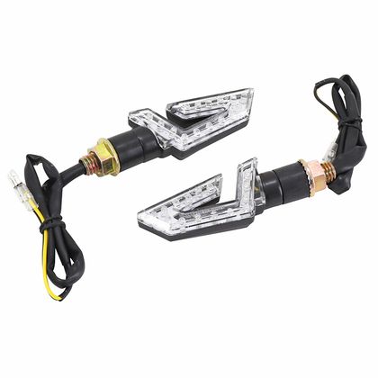 Replay UNIVERSEL VIPER 15 LEDS BASIS ABS TRANSPARENT - L 76mm - H 30mm 18mm CE-ZULASSUNG PAAR Blinker Universell