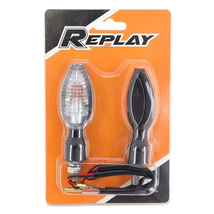 Replay UNIVERSAL SQUALE WITH BAU9S TRANSPARENT BULB - SHORT BASE L 90mm - H 30mm 25mm CE APPROVED PAIR Universal Direction indicator