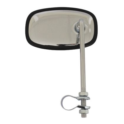 Rétroviseur Replay UNIVERSEL VINTAGE RECTANGLE ACIER CHROME REVERSIBLE H111mm,L66mm DIAM COLLIER 22mm Universel Ref : REPL00439A / 36742 