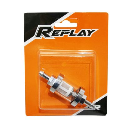 Replay CYLINDRISCHE 6 mm TRANSPARANT CHROOM Benzinefilter Universeel